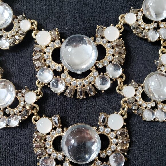 Womens Fashion Gold Plated Rhinestone Crystal Linked Necklace with Lobster Clasp - Picture 5 of 7